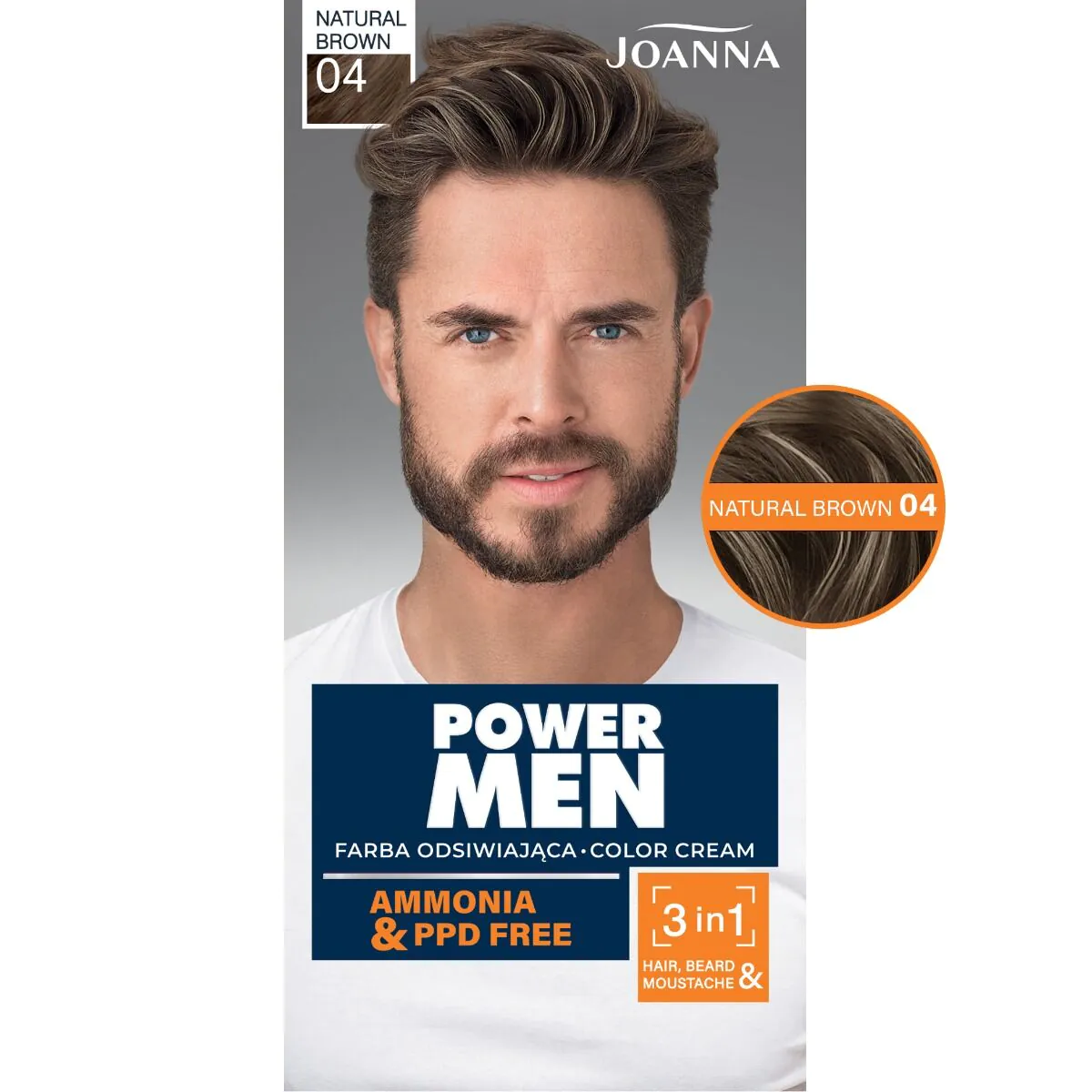 Joanna Power Man Color plaukų dažai 04 natūrali ruda