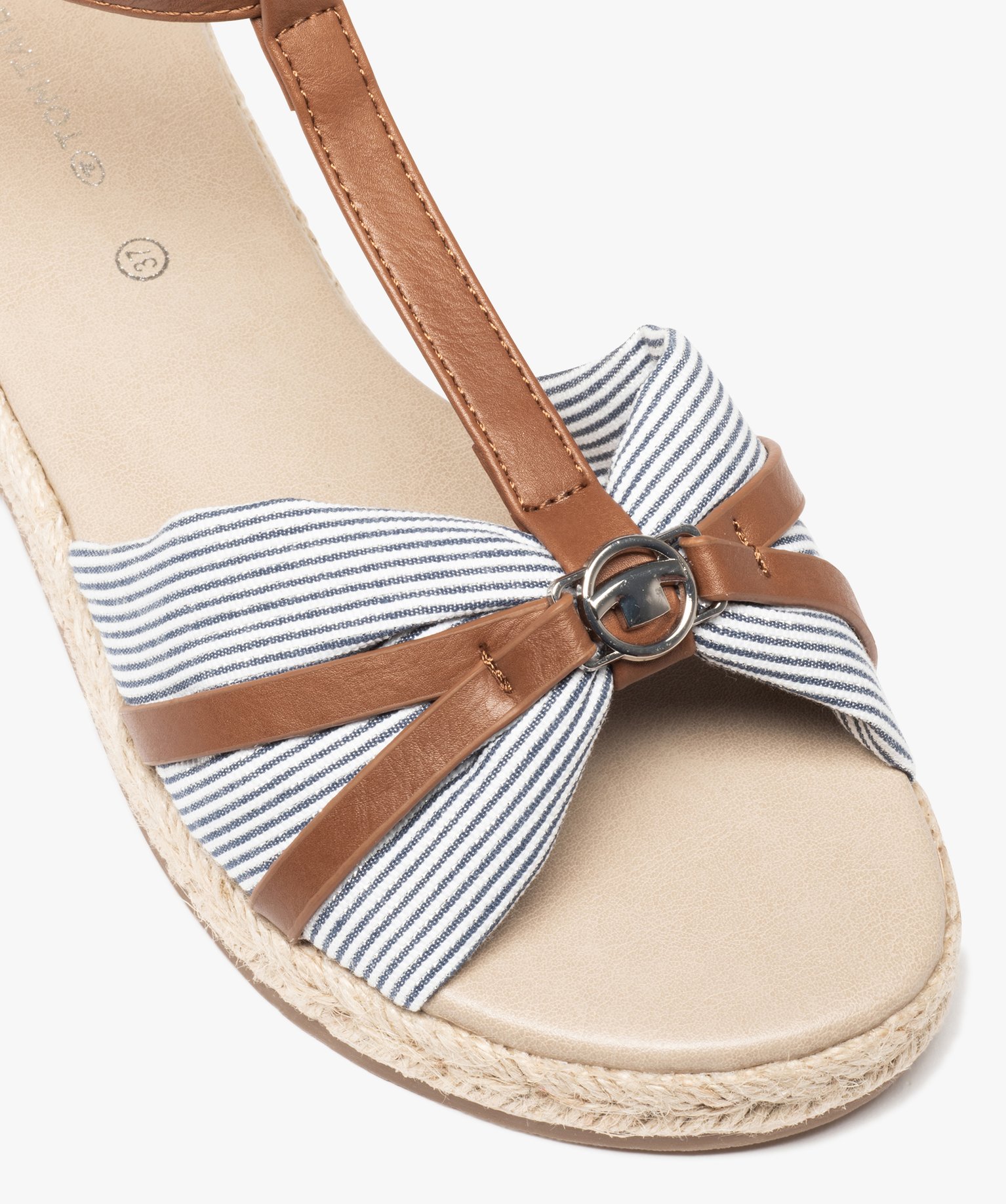 Sandales femme à talon plat et tige montante – Tom Tailor marine | GEMO