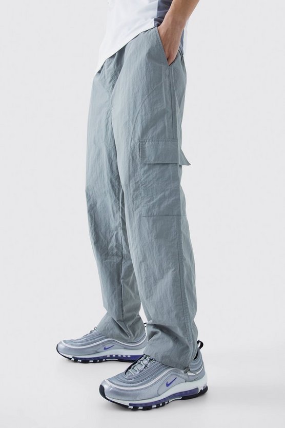 Lockere Ripstop Hose mit Kontrast-Naht