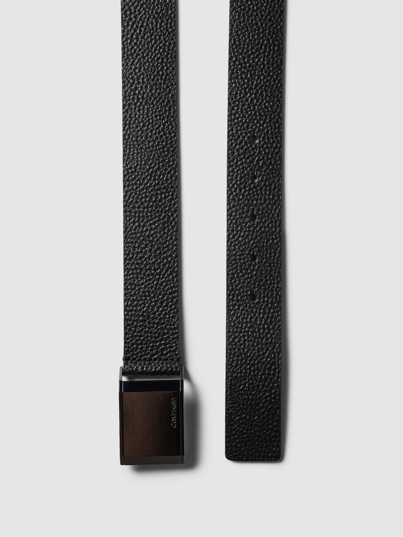 Ledergürtel mit Label-Detail in schwarz