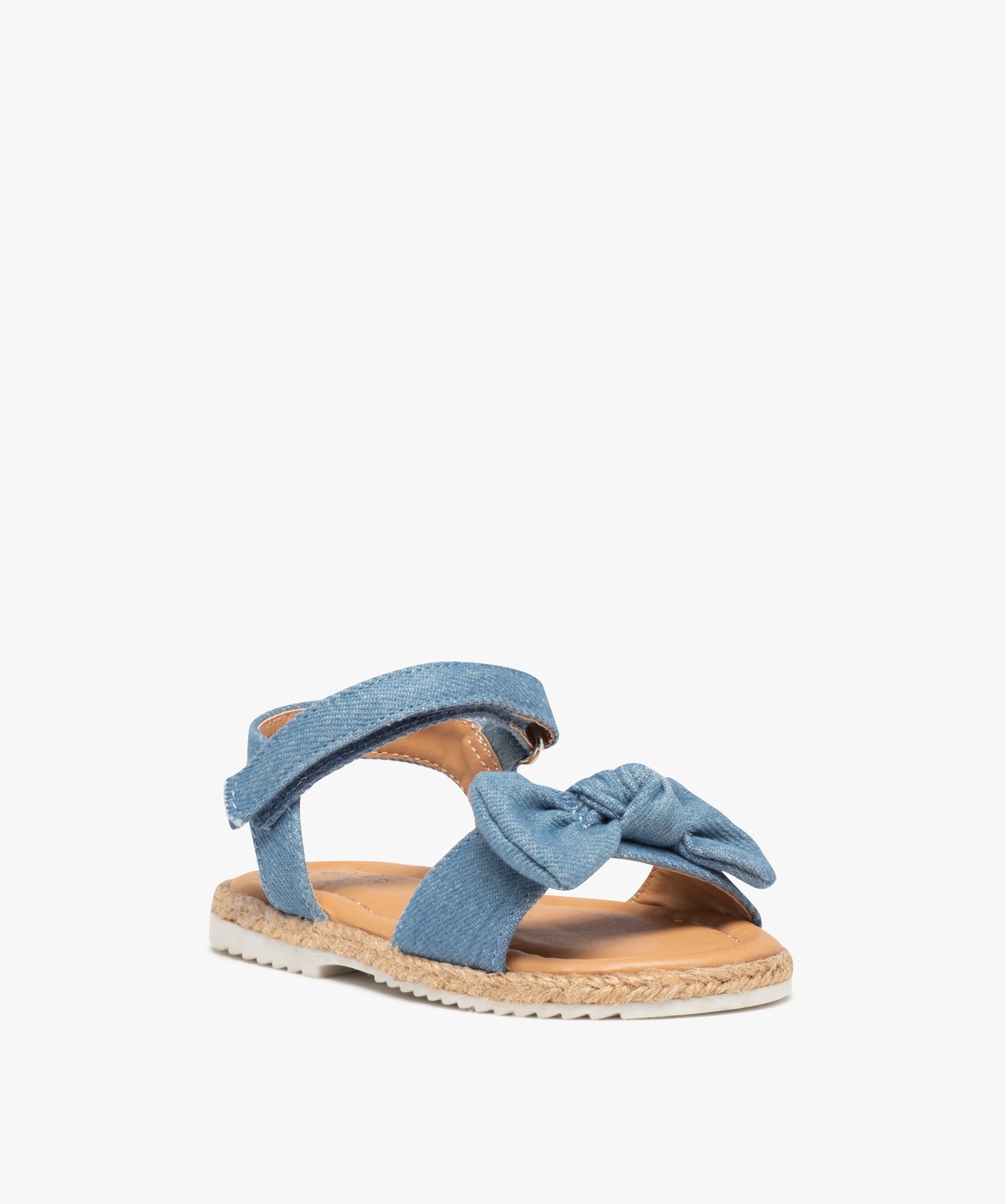 Sandales bébé fille en denim avec n?ud décoratif denim | GEMO