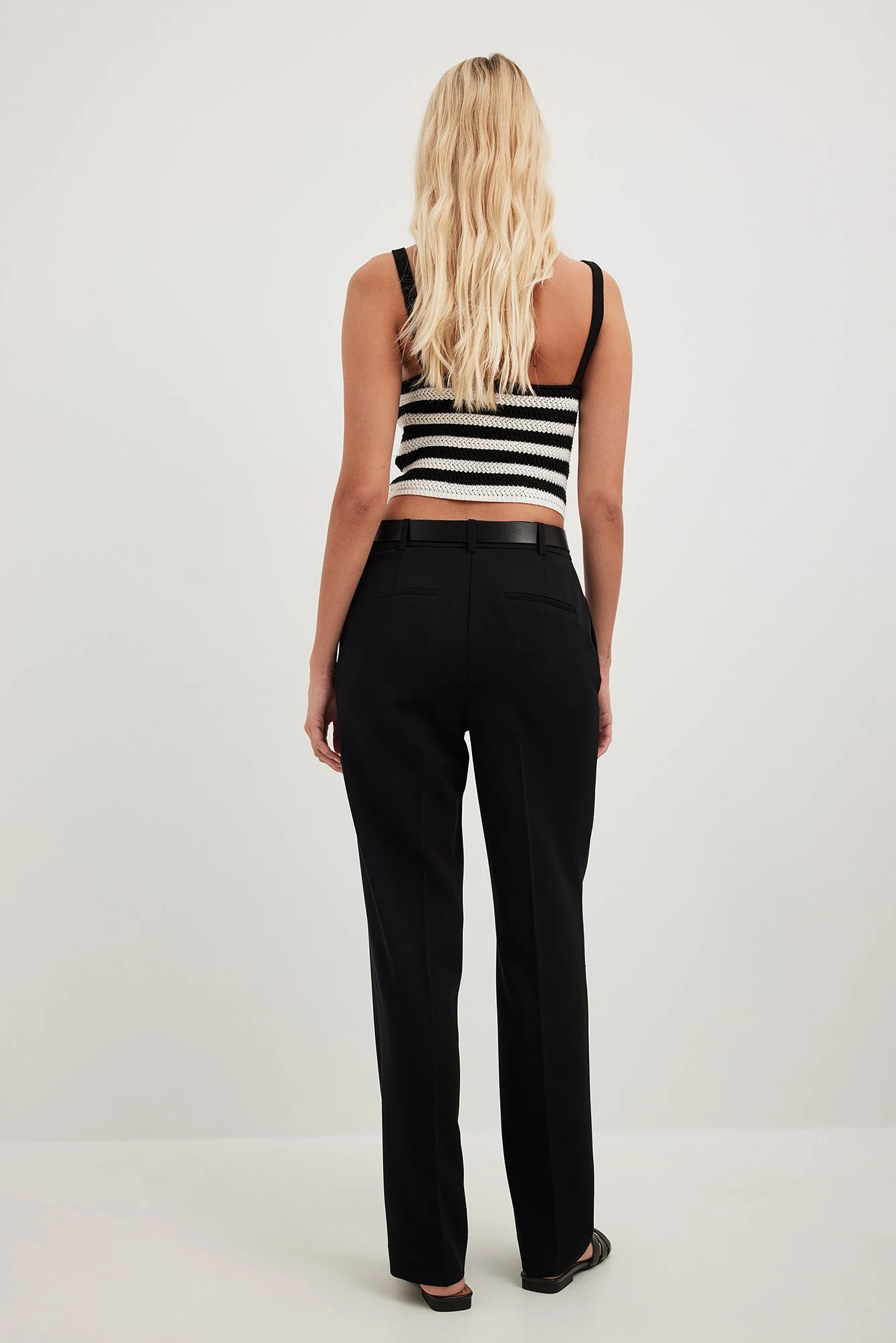 Anzughose mit mittlerer Taille und geradem Bein