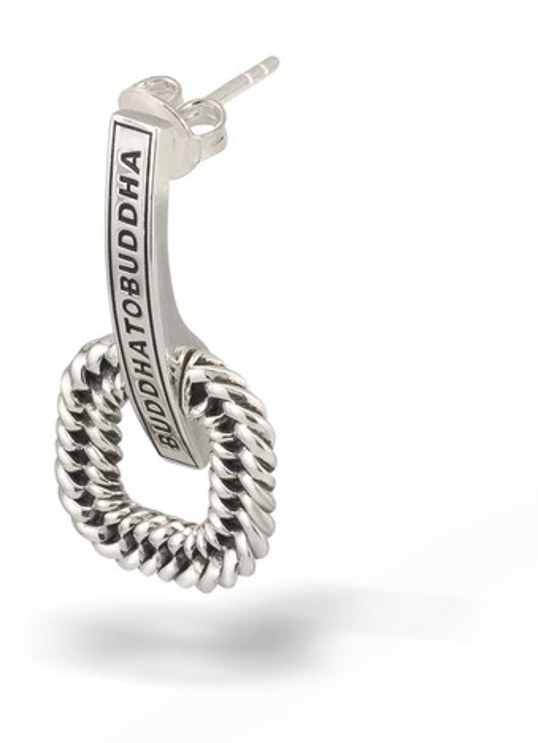 Buddha to Buddha Chain Logo single silver stud earring