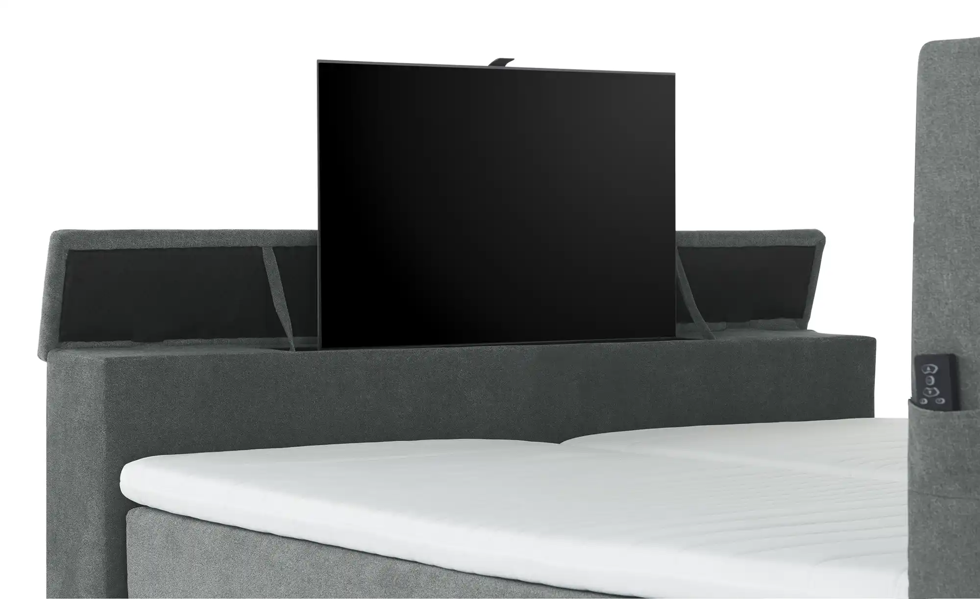 Primo TV-Boxspringbett mit motorischer TV-Halterung Dillon