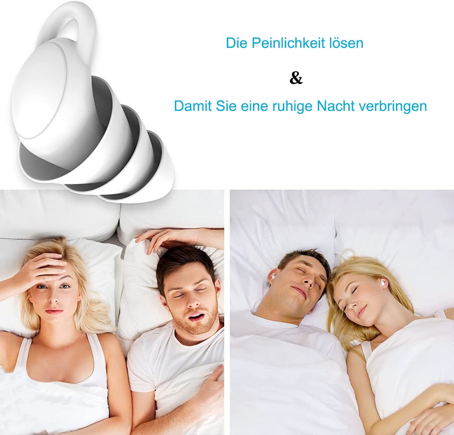GelldG Gehörschutzstöpsel Ohrstöpsel zum Schlafen 1 Paar, extraweich, Hörschutz