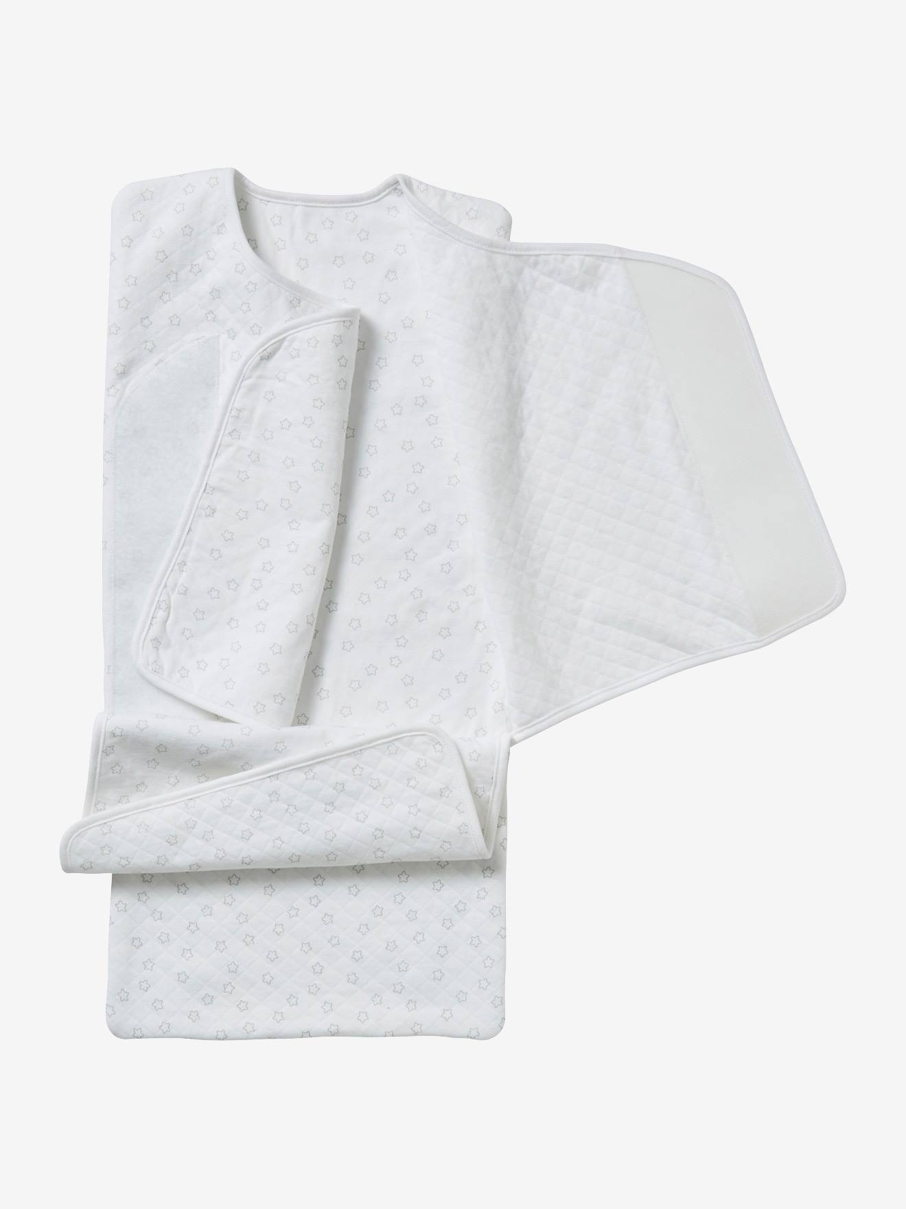 Vertbaudet Baby Pucksack, Einschlagdecke Gr. 2 - weiß bedruckt sterne