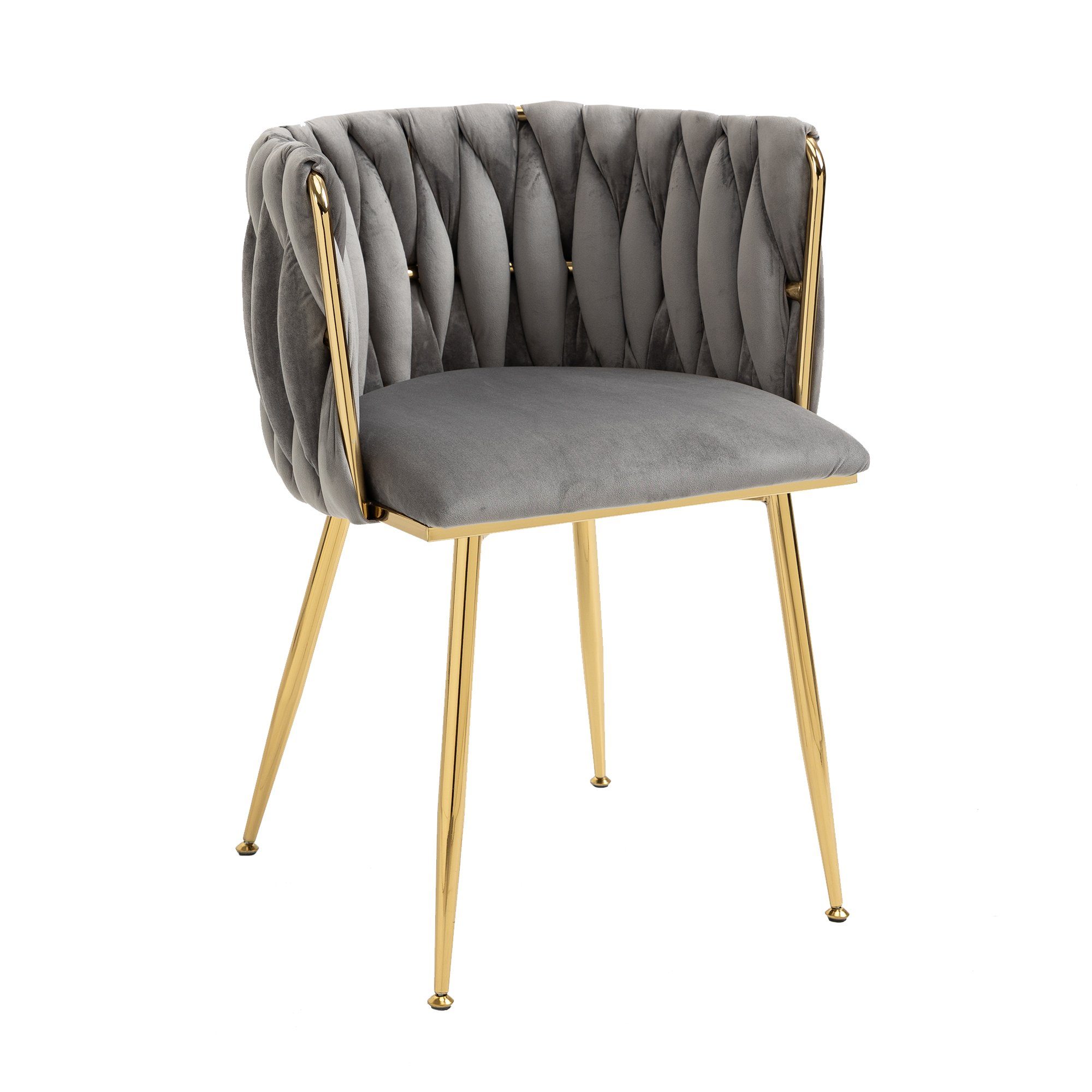 WISHDOR Esszimmerstuhl 2 Teil/Set Akzentstuhl, (2 St), Samt-Akzent-Loungesessel mit Eisen- und Metallfüßen