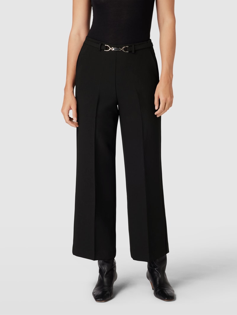 Stoffhose mit Gürtel Modell 'BUCKLE' in schwarz
