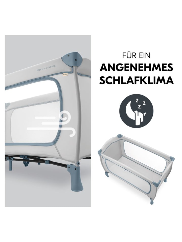Hauck Reisebett Sleep N Play Go Plus (mit Rollen und seitlichem in grau günstig kaufen onesize