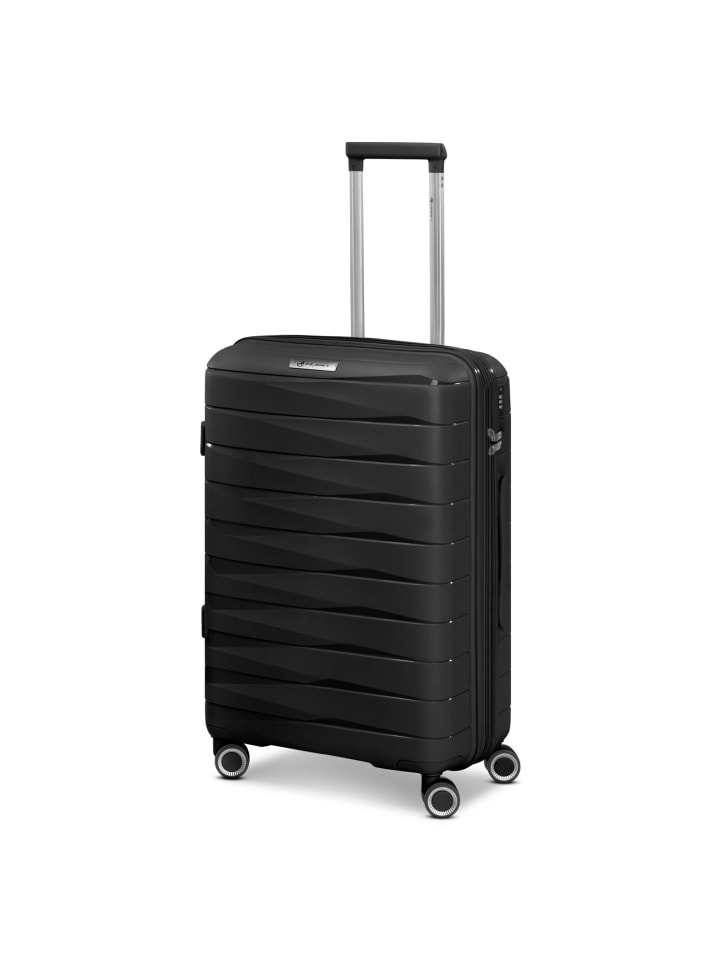 Franky London 4 Rollen Kofferset 3-teilig mit Dehnfalte in black günstig kaufen onesize