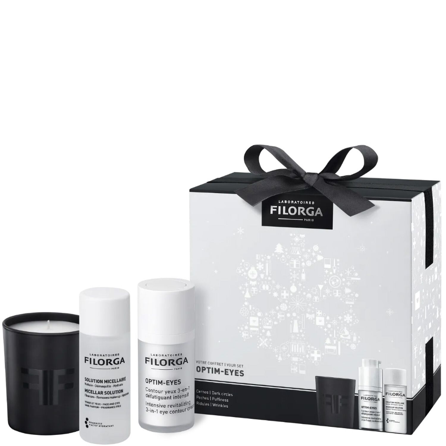 Filorga Optim-Eyes Coffret Contour des Yeux 15 ml + Solution Micellaire 50 ml + Mini Bougie