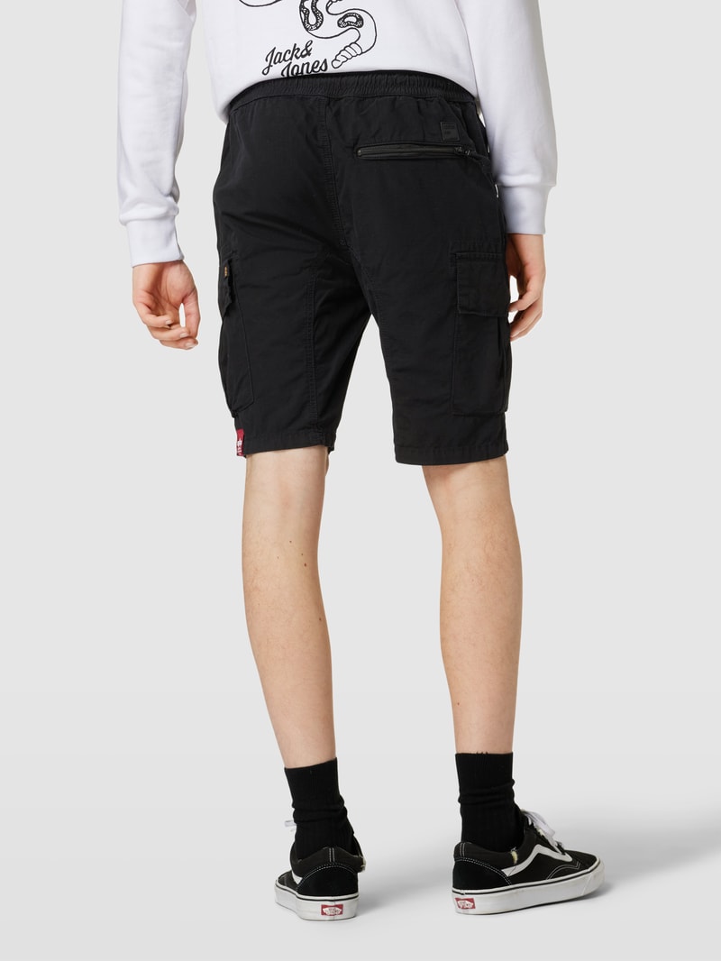 Bermudas aus Baumwolle mit Label-Details Modell 'RIBSTOP' in schwarz