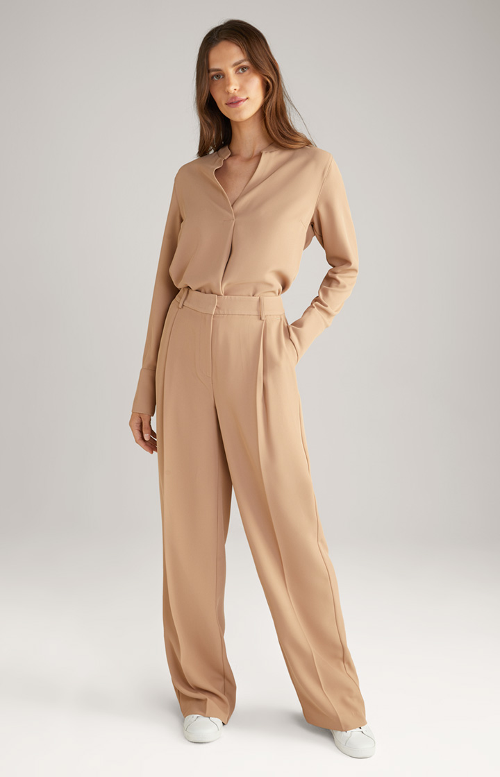 Twill-Bluse in Camel