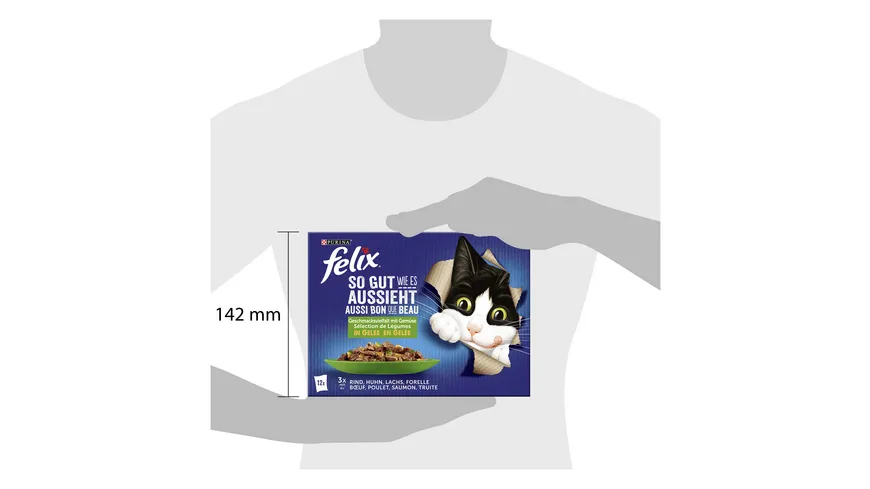 FELIX So gut wie es aussieht in Gelee Gemischte Vielfalt mit Gemüse Katzennassfutter 1020 g