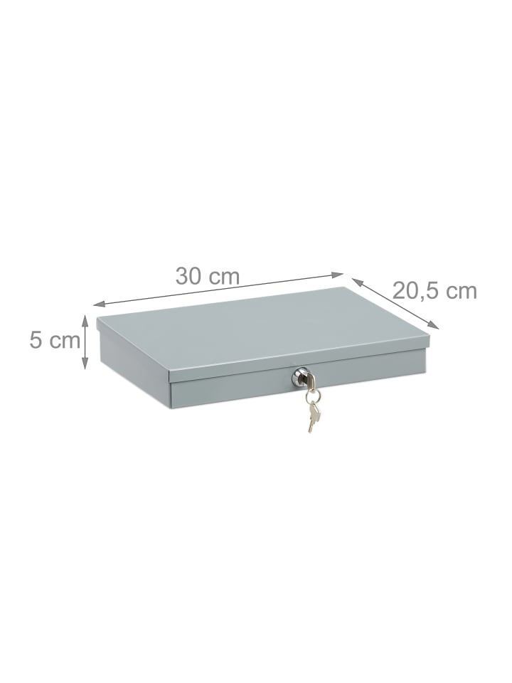 relaxdays Geldkassette in Grau - (B)30 x (H)5 x (T)20 cm günstig kaufen onesize