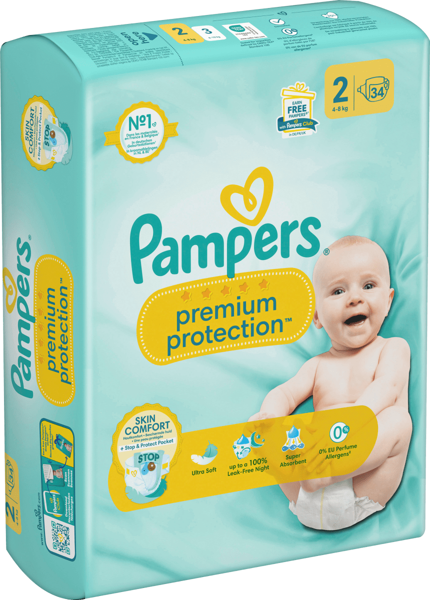 Windeln Premium Protection Gr.2 Mini, New Baby (4-8kg), Single Pack, 34 St