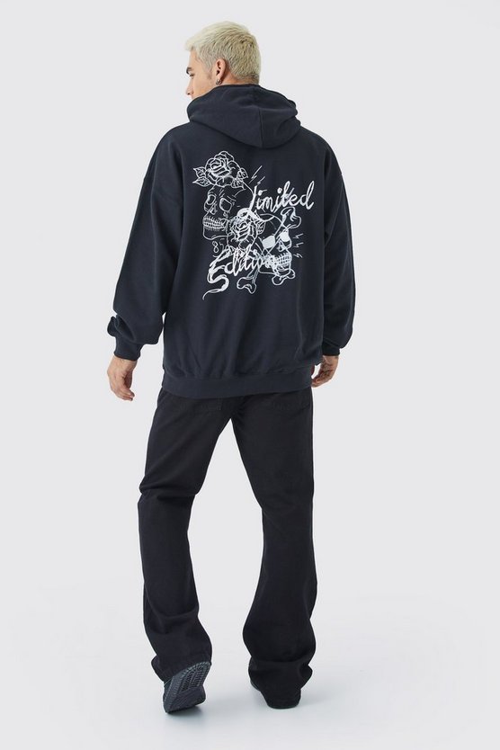 Oversize Hoodie mit Tattoo-Print