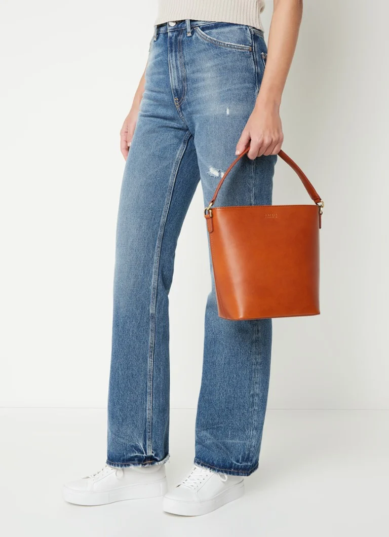 Geanta de umăr din piele Bobbi Bucket