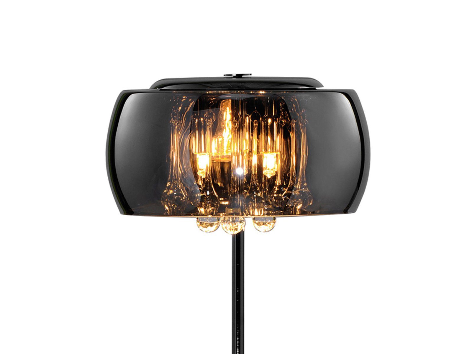 meineWunschleuchte LED Tischleuchte, LED wechselbar, Warmweiß, große Designer Lampen Rauch-glas Lampenschirm Fensterbank, Höhe 43cm
