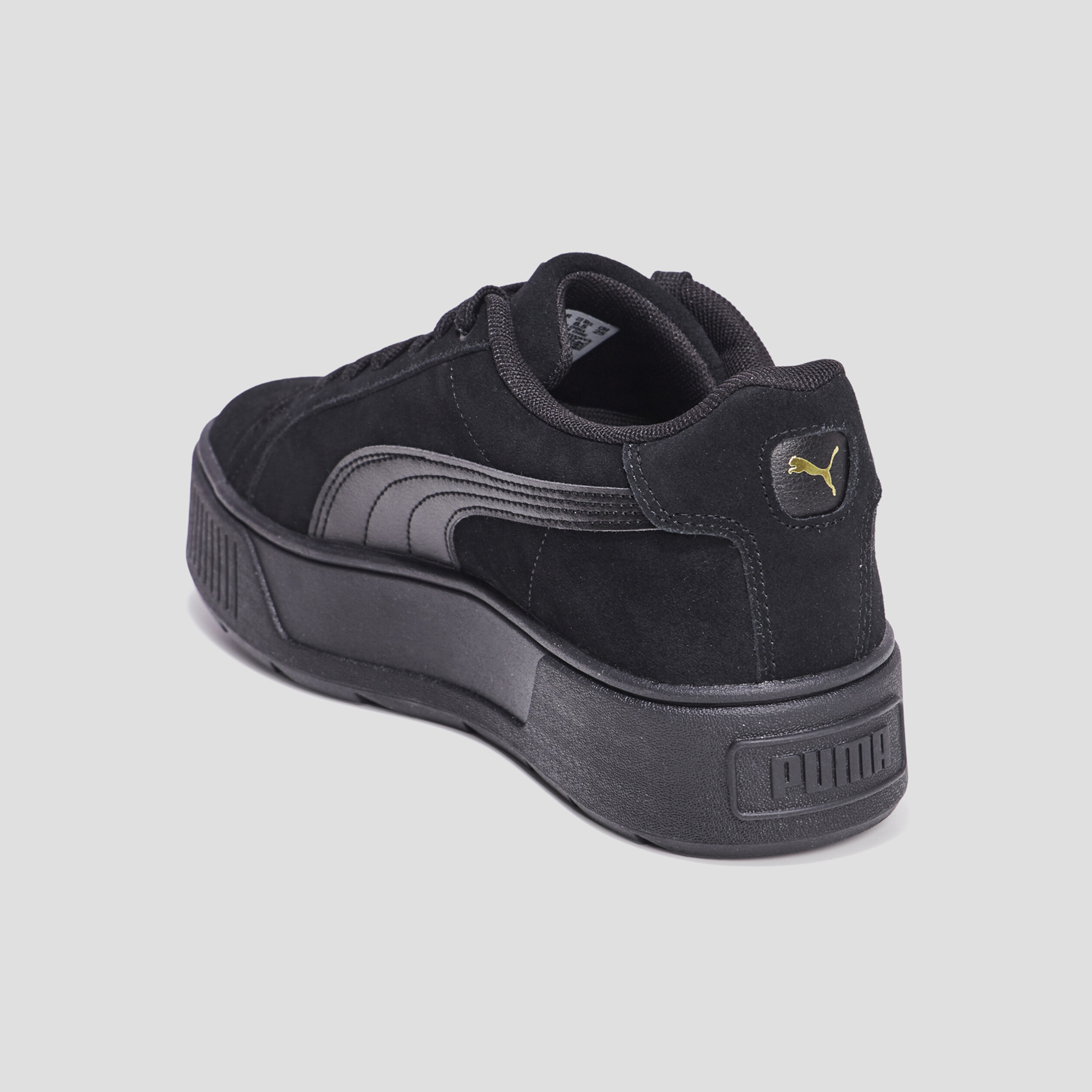 Tennis basses en cuir Puma Karmen Nub noir femme | La Halle
