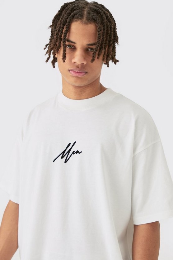 Oversize Man T-Shirt mit Print