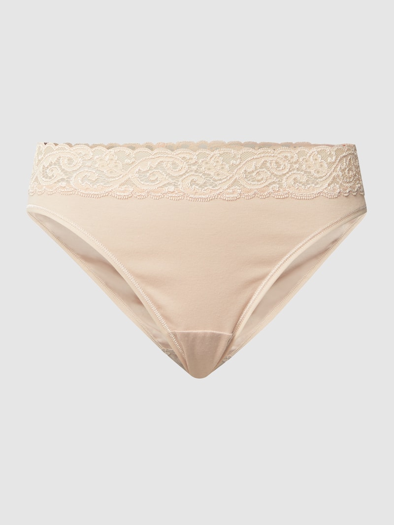 Slip aus Baumwolle mit Spitze Modell Moments in beige