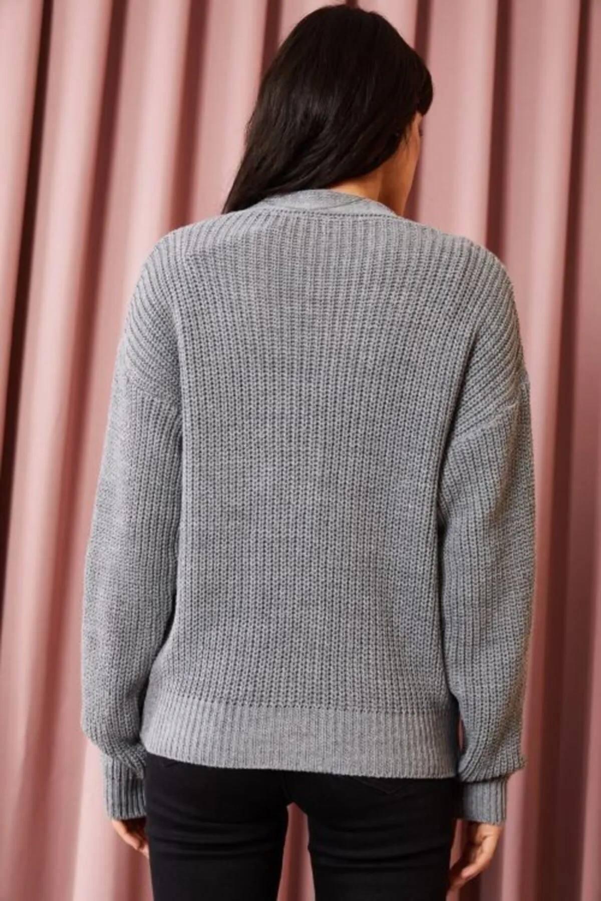 Happiness İstanbul  Strickjacke - Grau - Regular Fit