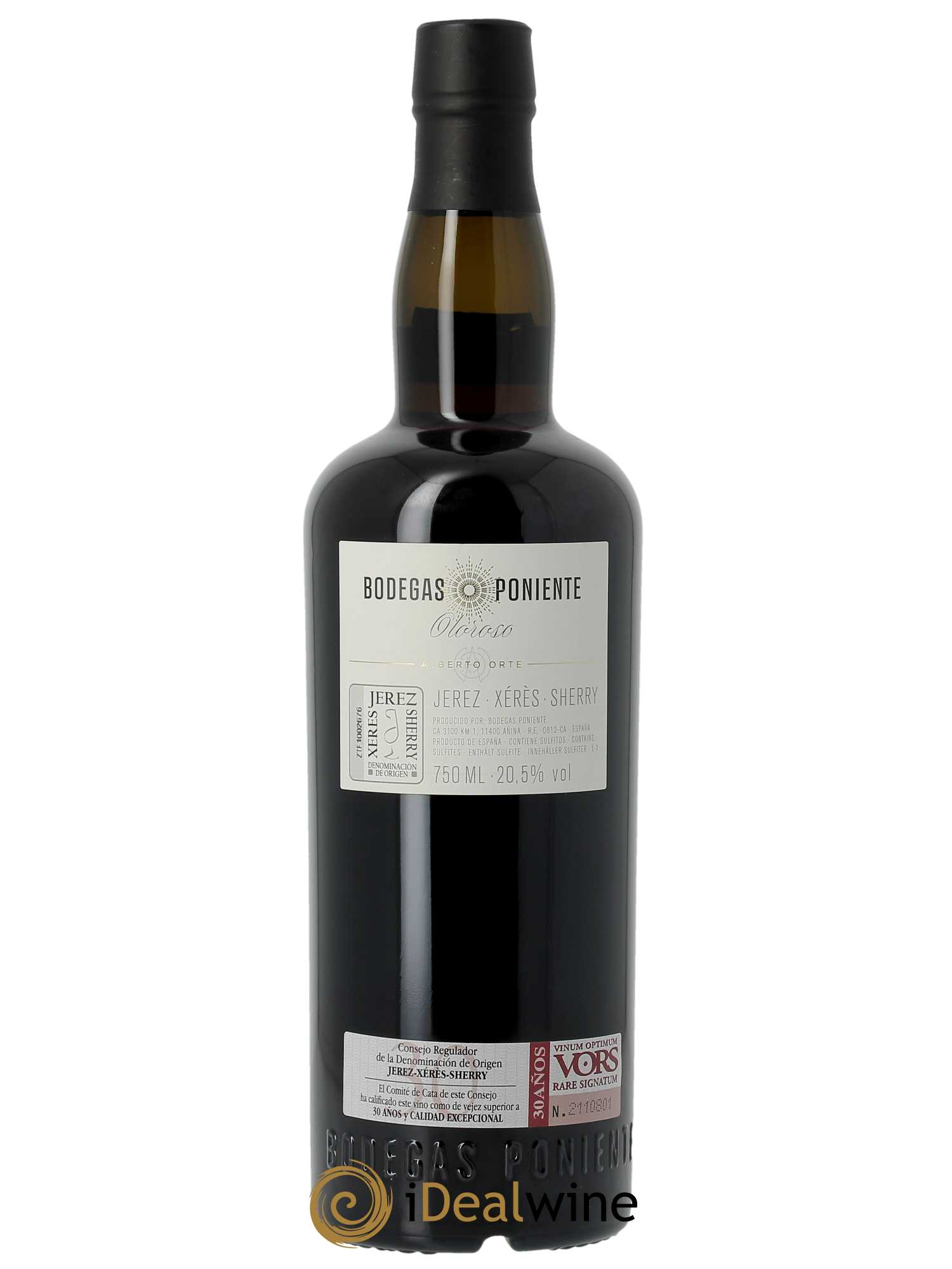 Jerez Oloroso Saca 122 Bodegas Poniente Alberto Orte   - Lot de 1 Bouteille