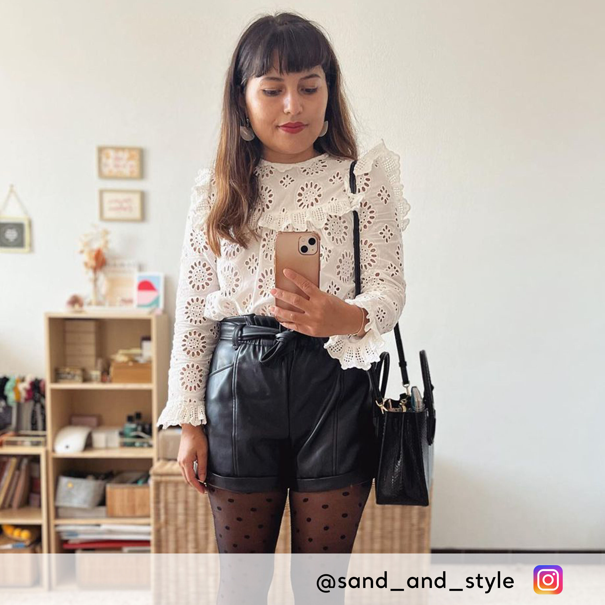 Short paperbag similicuir noir femme | Cache Cache