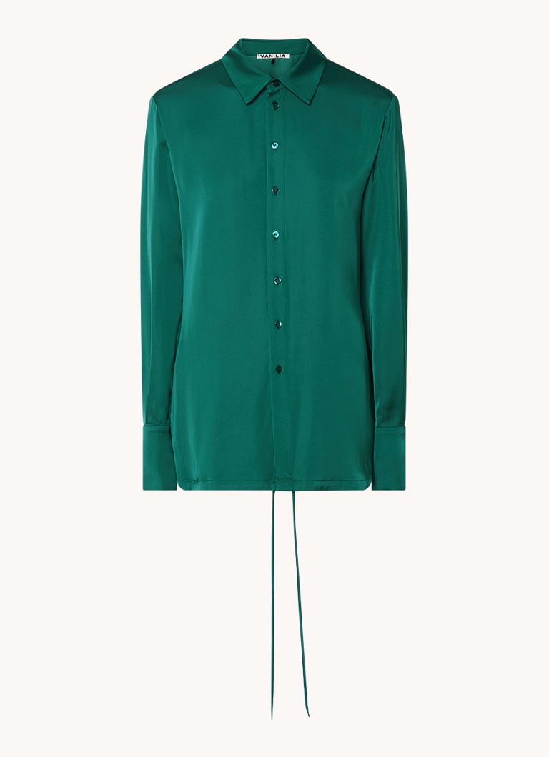Vanilia Satin Blouse with Draped Detail