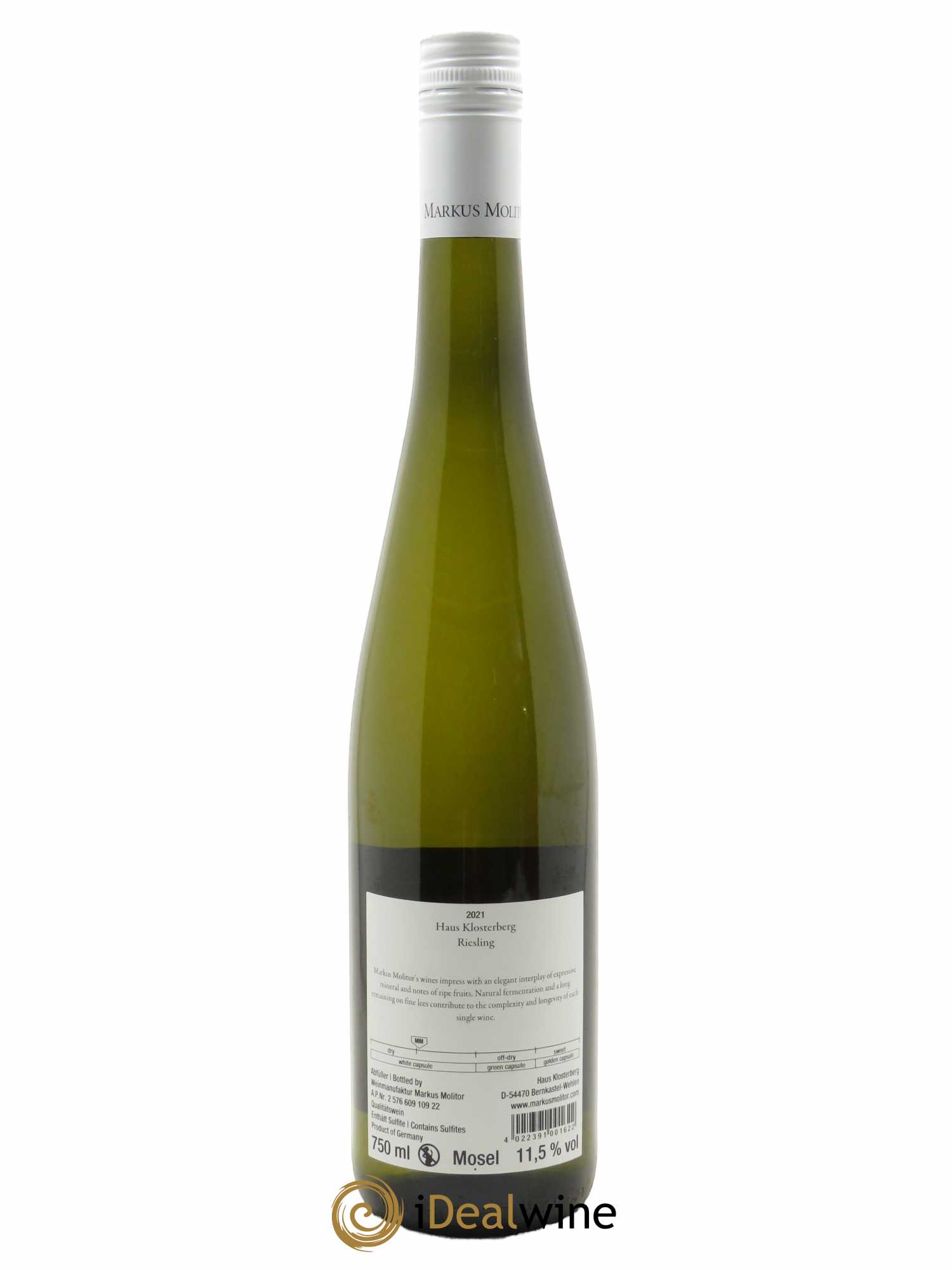 Riesling Markus Molitor Haus Klosterberg White Capsule  2021 - Lot de 1 Bouteille
