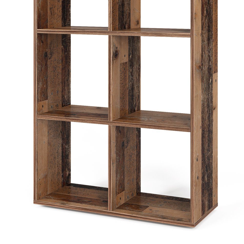 Vicco Raumteiler Standregal Bücherregal 6 Fächer Regal Old Style Hochregal