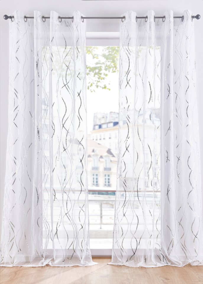 Gardine mit Glanz Druck (1er Pack)