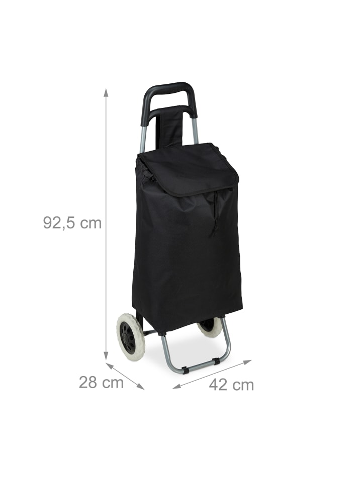 relaxdays Einkaufstrolley in Schwarz günstig kaufen onesize