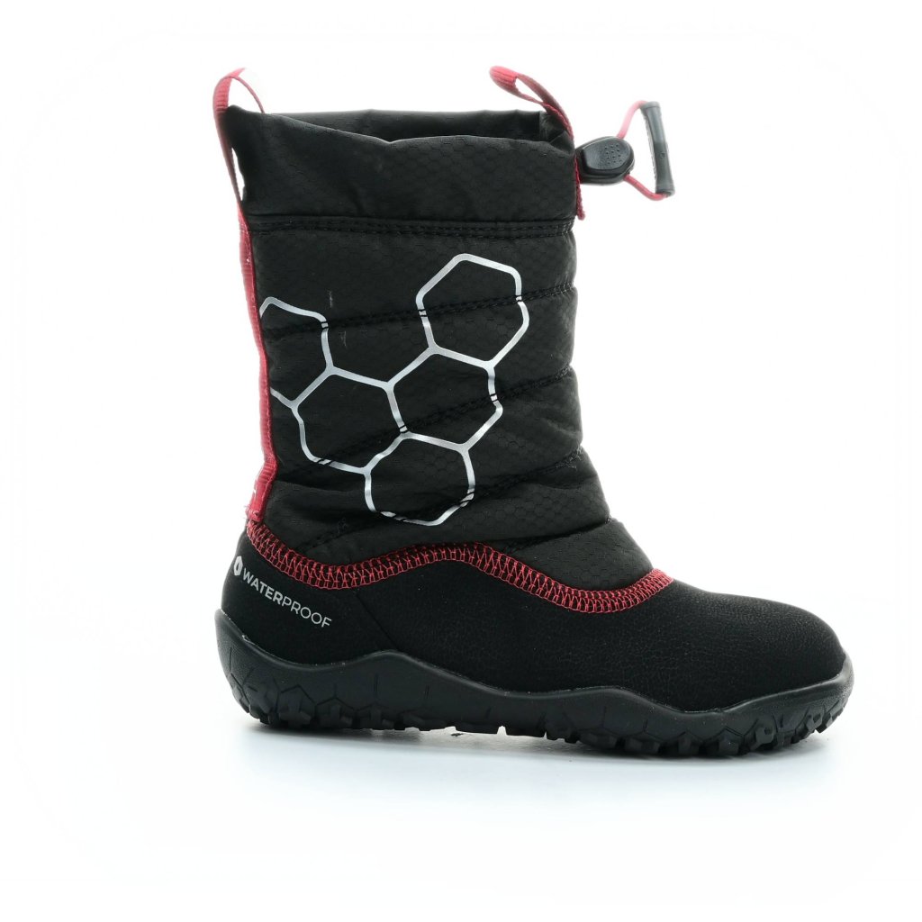 Vivobarefoot Lumi Obsidian/Black Textile schwarze Barfuß-Schneestiefel