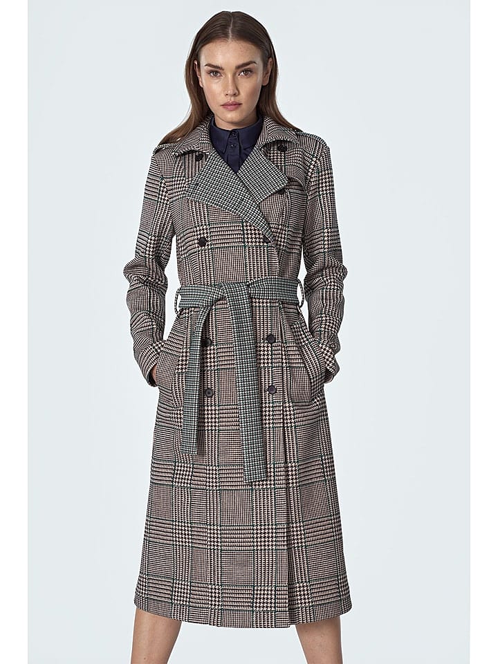 Nife Trenchcoat in Schwarz/ Beige günstig kaufen XS