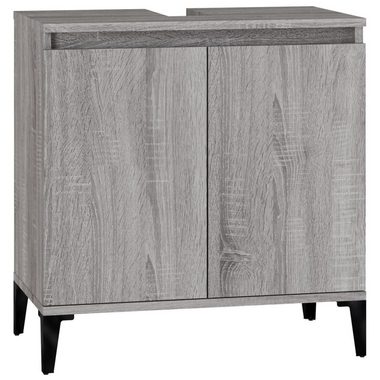 vidaXL Badezimmerspiegelschrank Waschbeckenunterschrank Grau Sonoma 58x33x60 cm Holzwerkstoff (1-St)