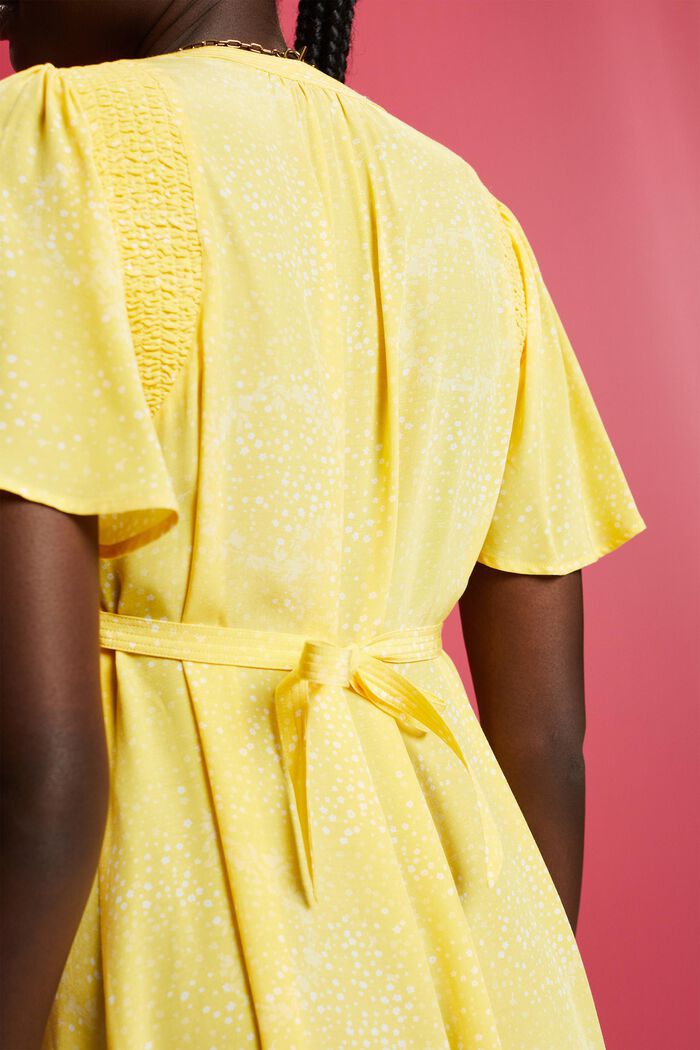 Bedrucktes Midikleid mit Bindedetail hinten