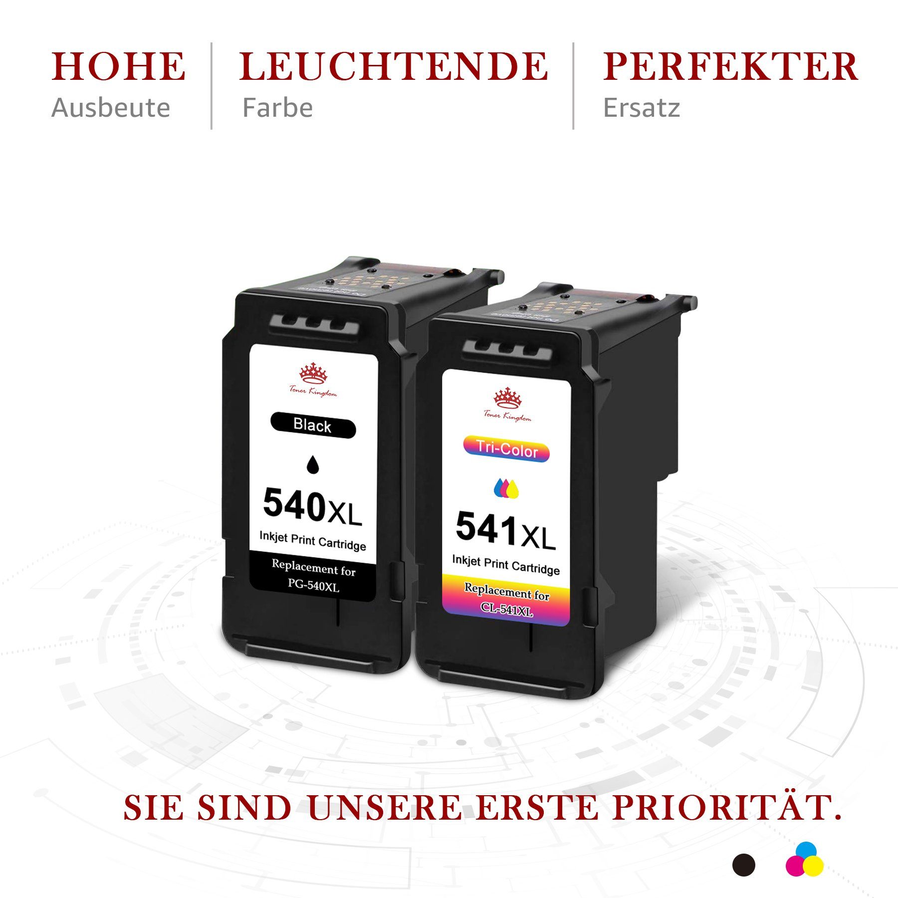 Toner Kingdom ca.630 Seiten Kompatible für PG-540 XL Schwarz CANON 540XL Tintenpatrone (Pixma MX375 MX395 MX435 MX455 MX515 MX525, MG2150 MG2250 MG3150 MG3250 MG3550 MG4150 MG4250)