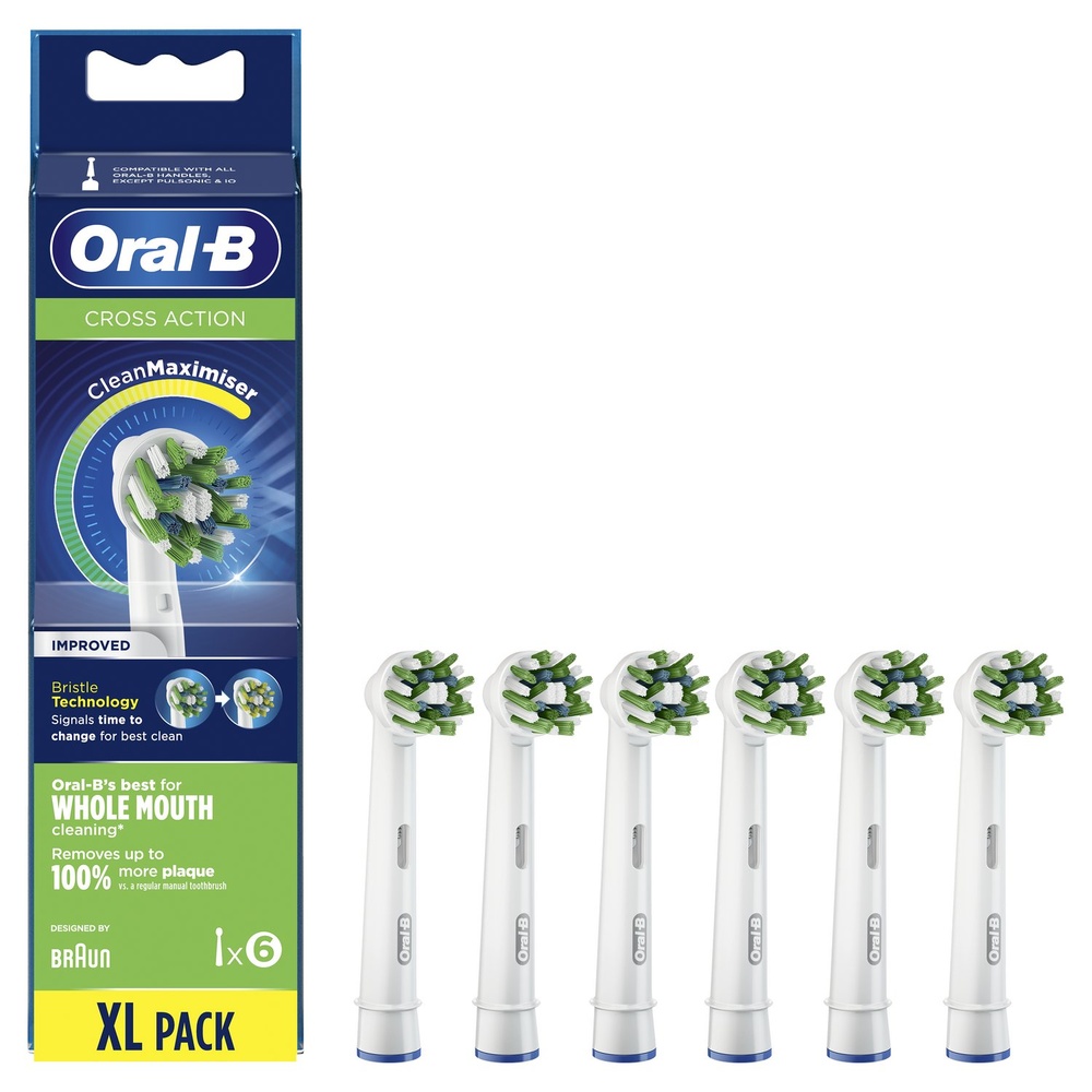 oral-b Oral-B CrossAction Brossette Avec CleanMaximiser, 6 Brossettes De Rechange
