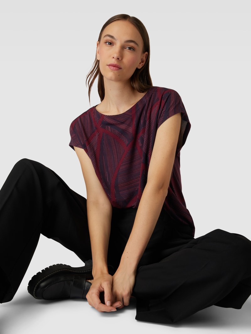 Blusenshirt mit Allover-Muster in bordeaux rot