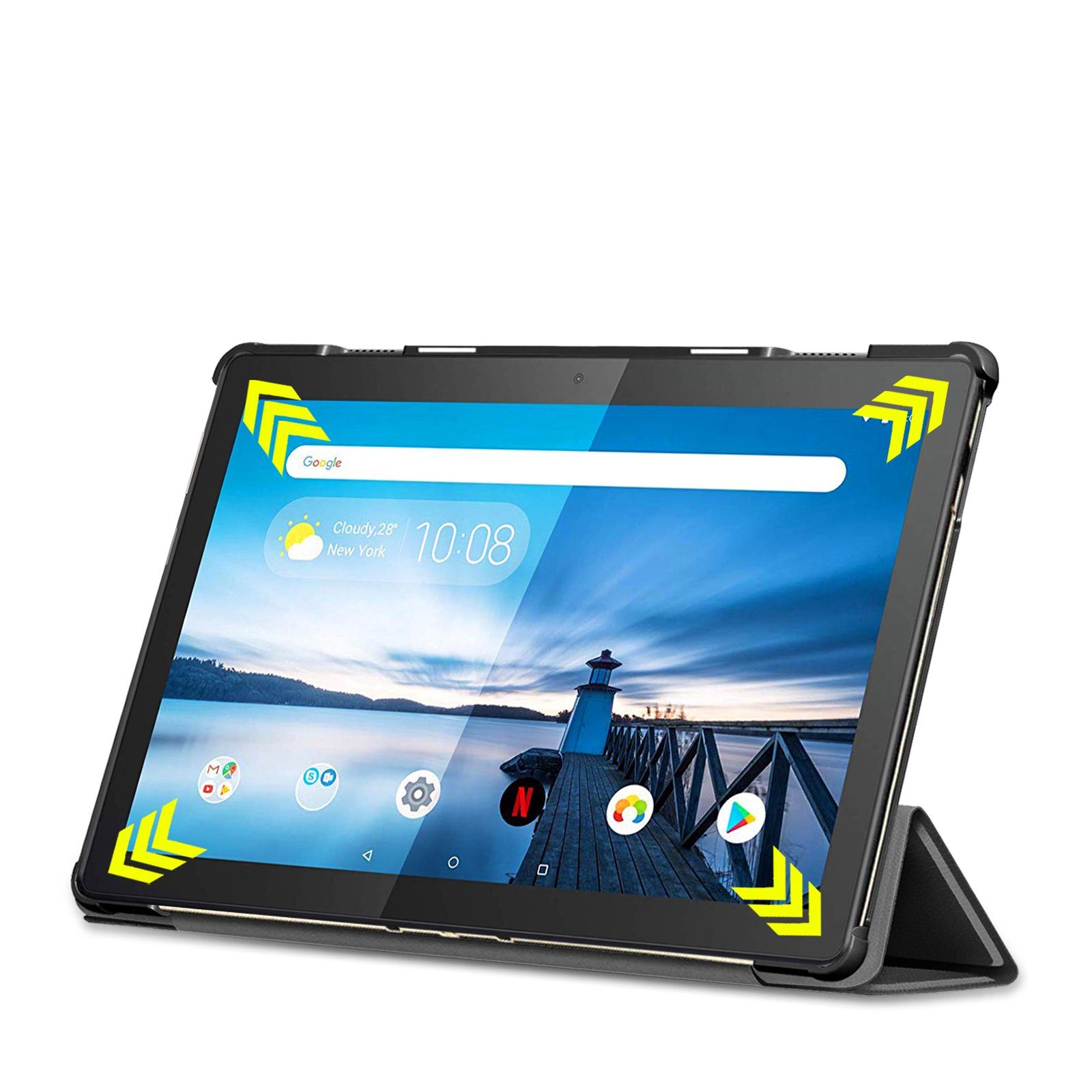 Lobwerk Tablet-Hülle Schutzhülle für Lenovo Tab M10 (2018) TB-X605F 10.1 Zoll, Wake & Sleep Funktion, Sturzdämpfung, Aufstellfunktion