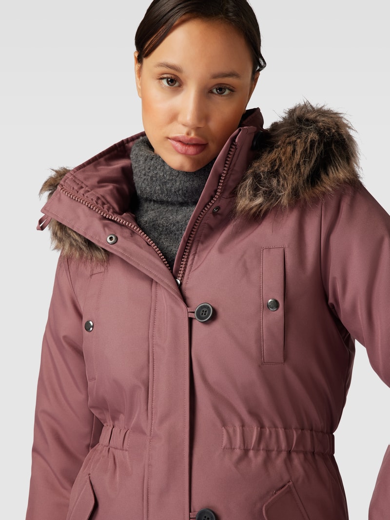 Parka mit Kunstfell Modell 'IRIS' in altrosa