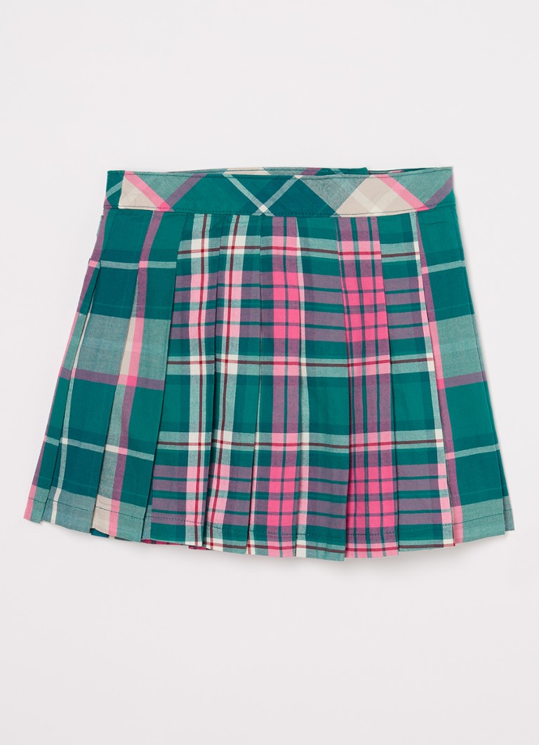 Benetton Pleated Skirt with Check Pattern