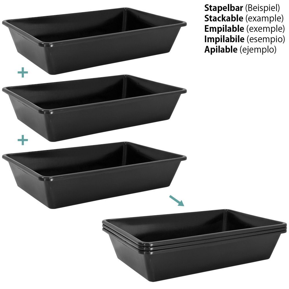 Petigi Allzweckkiste 2x Wanne Staubbad Kunststoff Plastik Schüssel 20L Plastikwanne Badewanne petigi