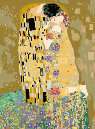 CreArt Leinwand ART Collection: Der Kuss (Klimt) - Malen nach Zahlen für Erwachsene