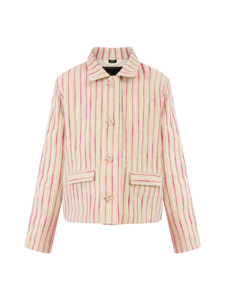 faina Blazerjacke in Pink Wollweisser Streifen günstig kaufen