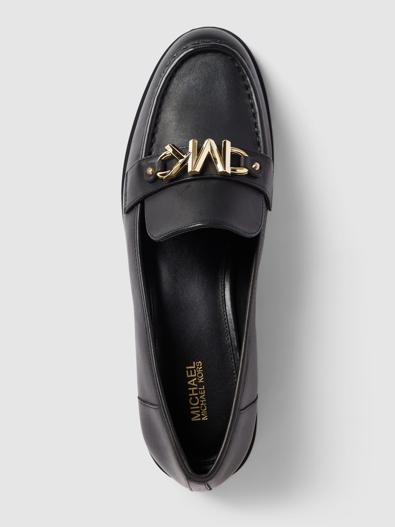 Penny-Loafer mit Label-Applikation Modell 'TIEGAN' in schwarz