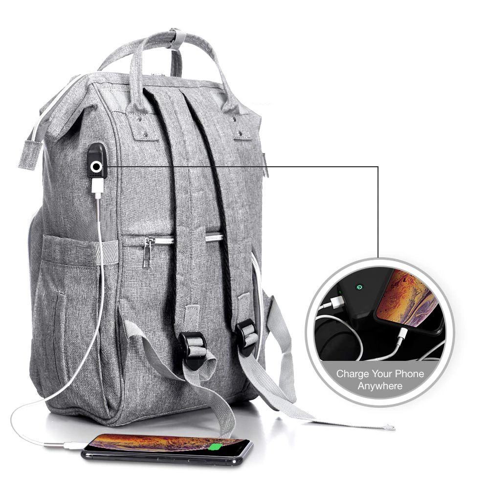 JAN MAX Wickelrucksack Baby Wickeltasche, Windeltasche, mit Wickelunterlage und USB Port für Damen und Herren