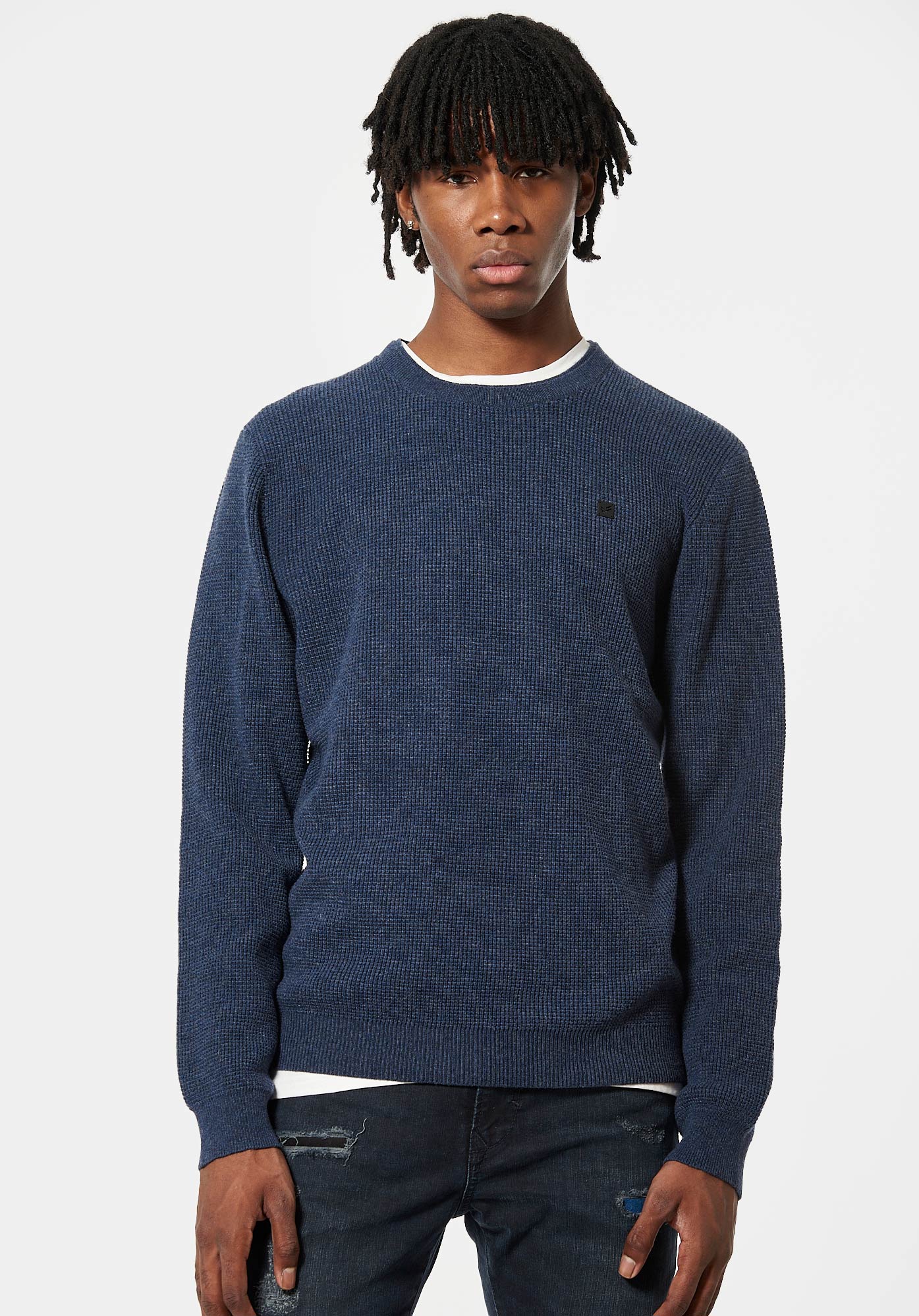 SADAK  Pull en laine bleu Homme